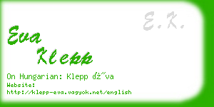 eva klepp business card
